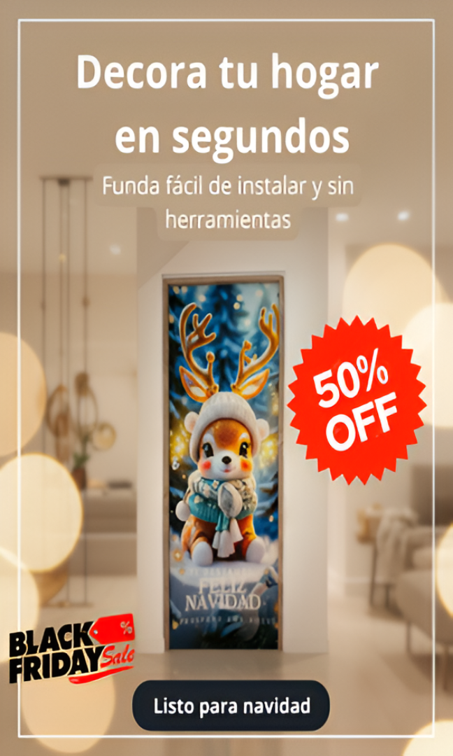 Transforma tu Puerta en Segundos – Funda Navideña Premium